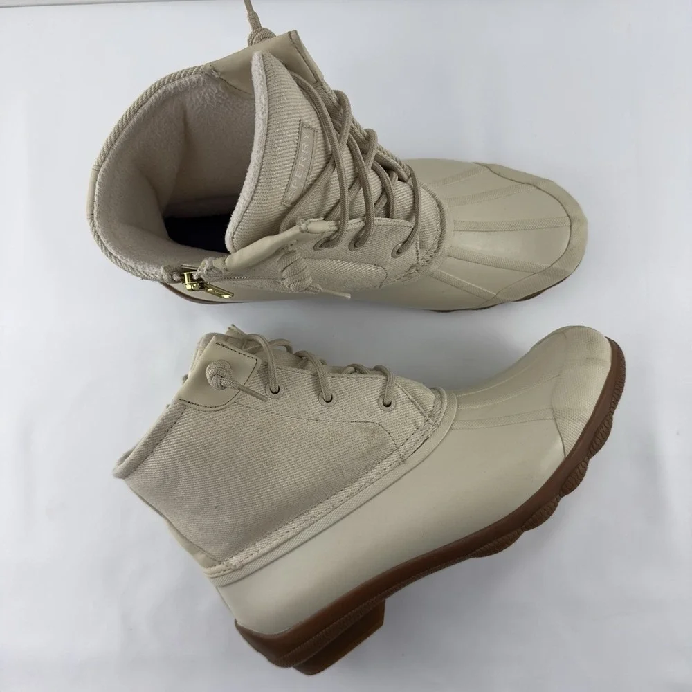 Sperry‎ Women's Waterproof Rubber Boots Size 9 Beige Tan STS86758